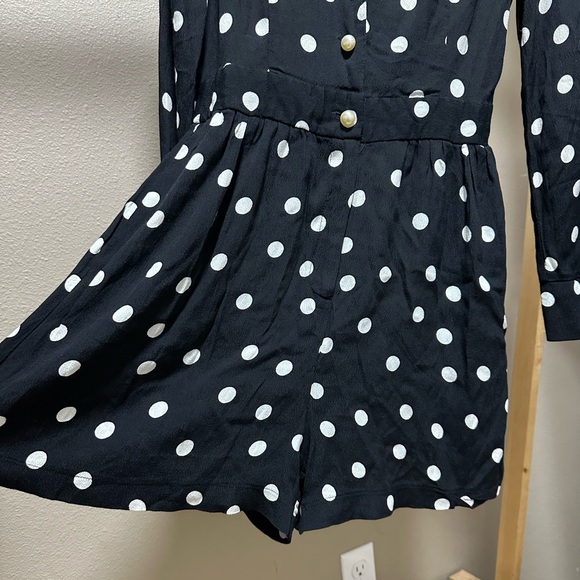 ZARA SHOULDER PADS POLKA DOT JUMPSUIT - Picture 6 of 10